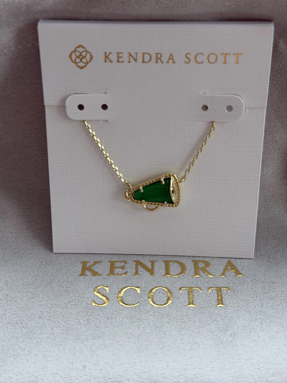Kendra Scott Green Cup-Shaped Pendant Necklace